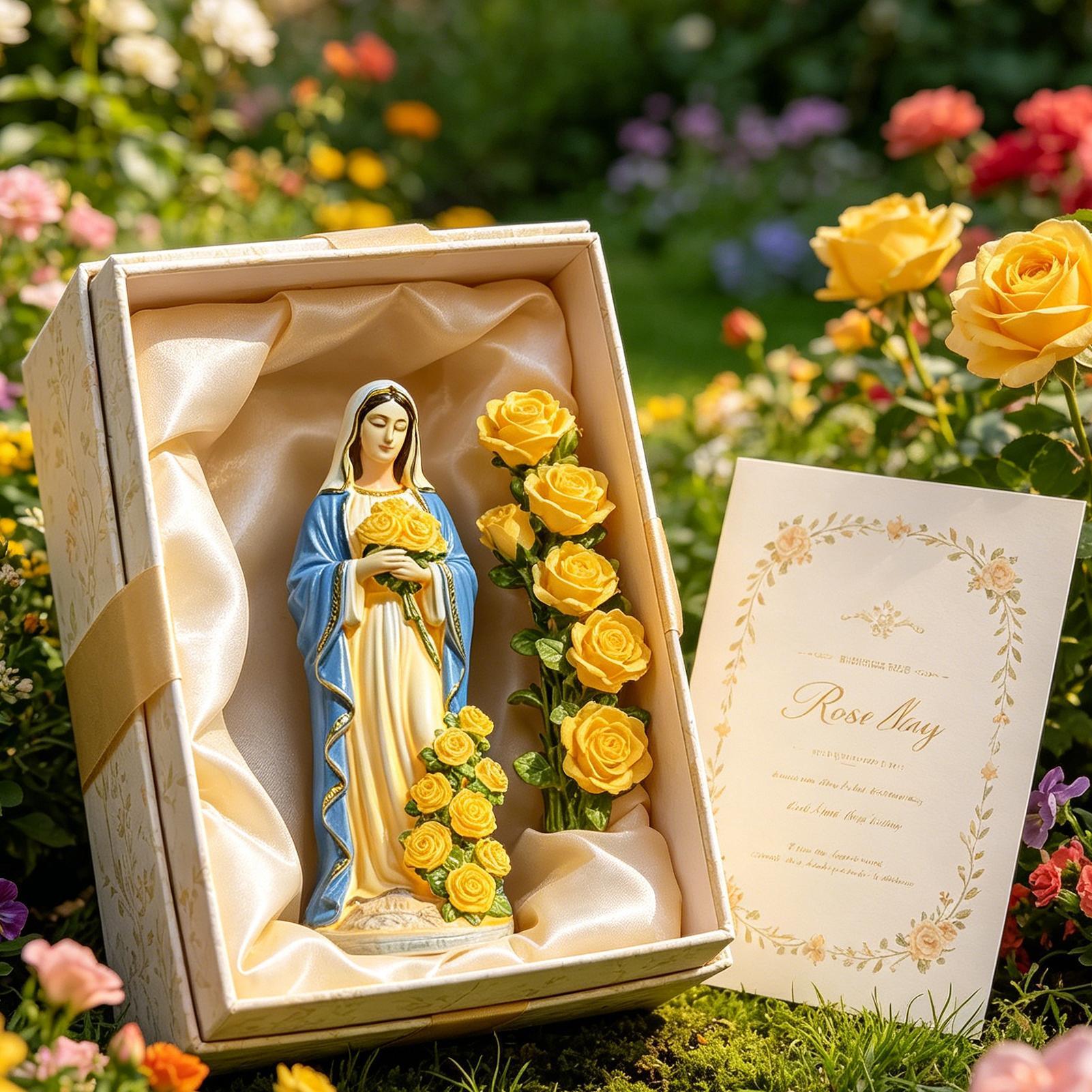 Virgin Mary Solar Statue Garde - Crafting Resin ulasan dan harga
