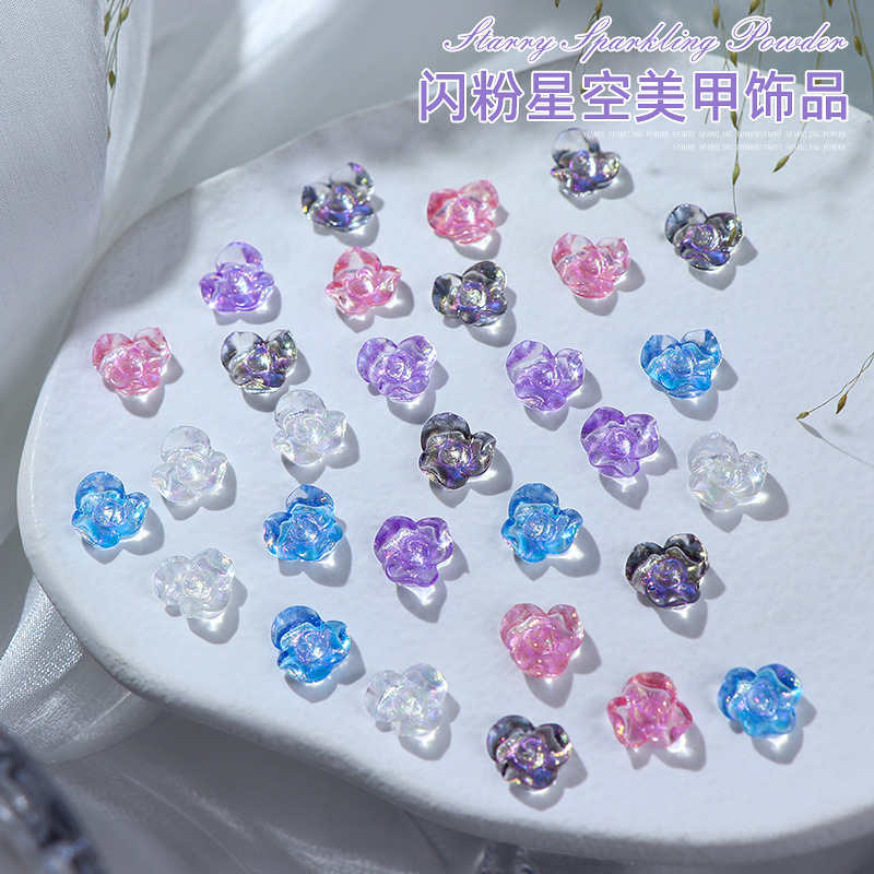 50pcs/pack 10x10mm nail art fi - Resin Glitter Pack ulasan dan harga