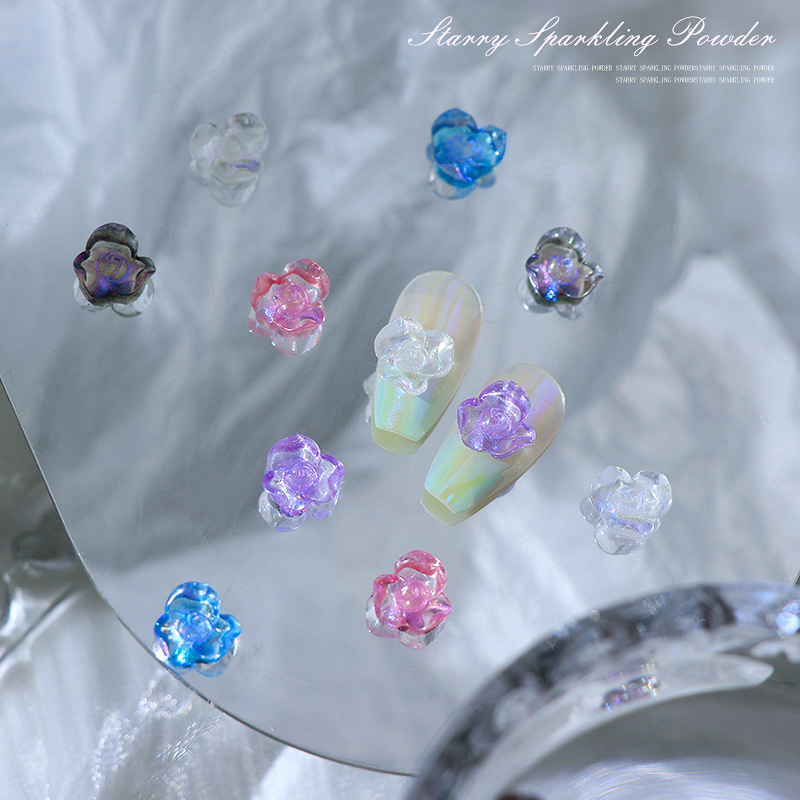 50pcs/pack 10x10mm nail art fi - Resin Glitter Pack ulasan dan harga