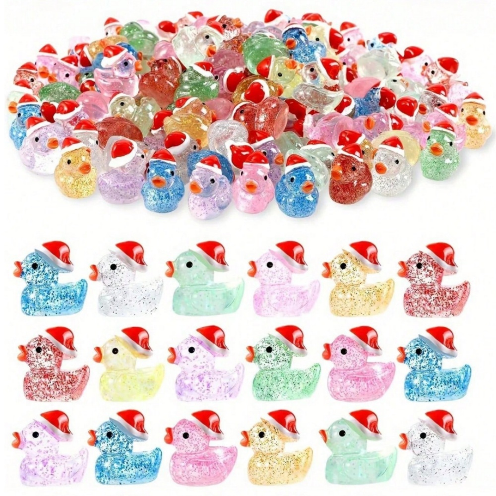50Pcs Christmas Duck Gift Set  - Resin Glitter Pack ulasan dan harga
