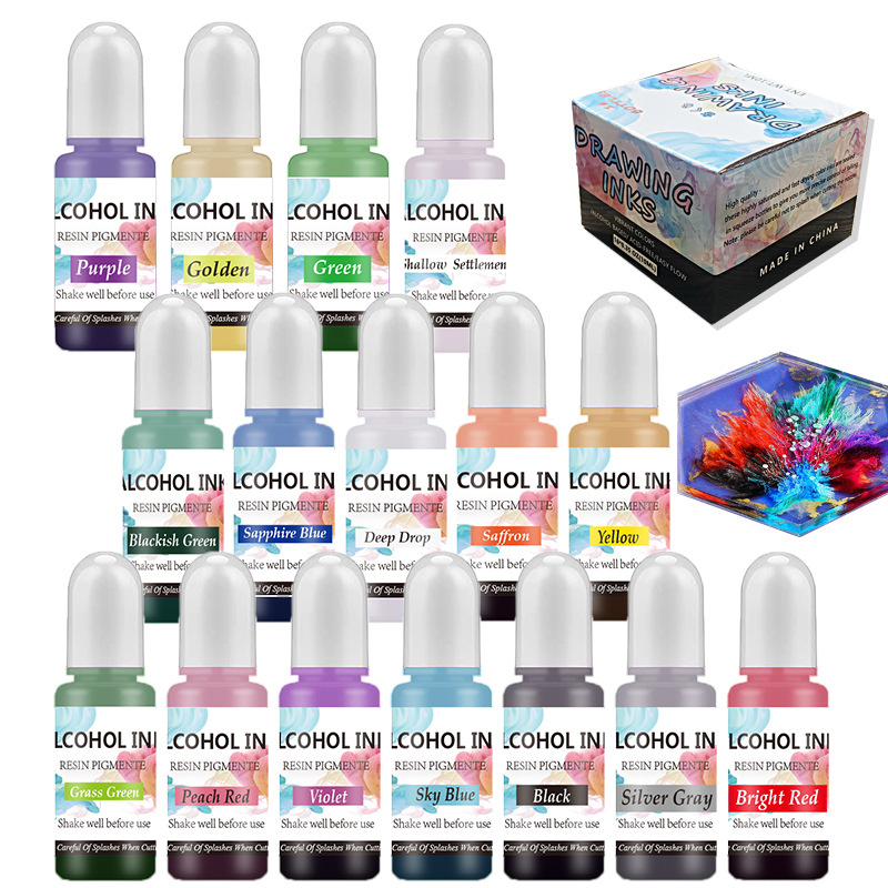 A Set Ink Alcohol Resin Pigmen - Epoxy Uv Resin Kit ulasan dan harga